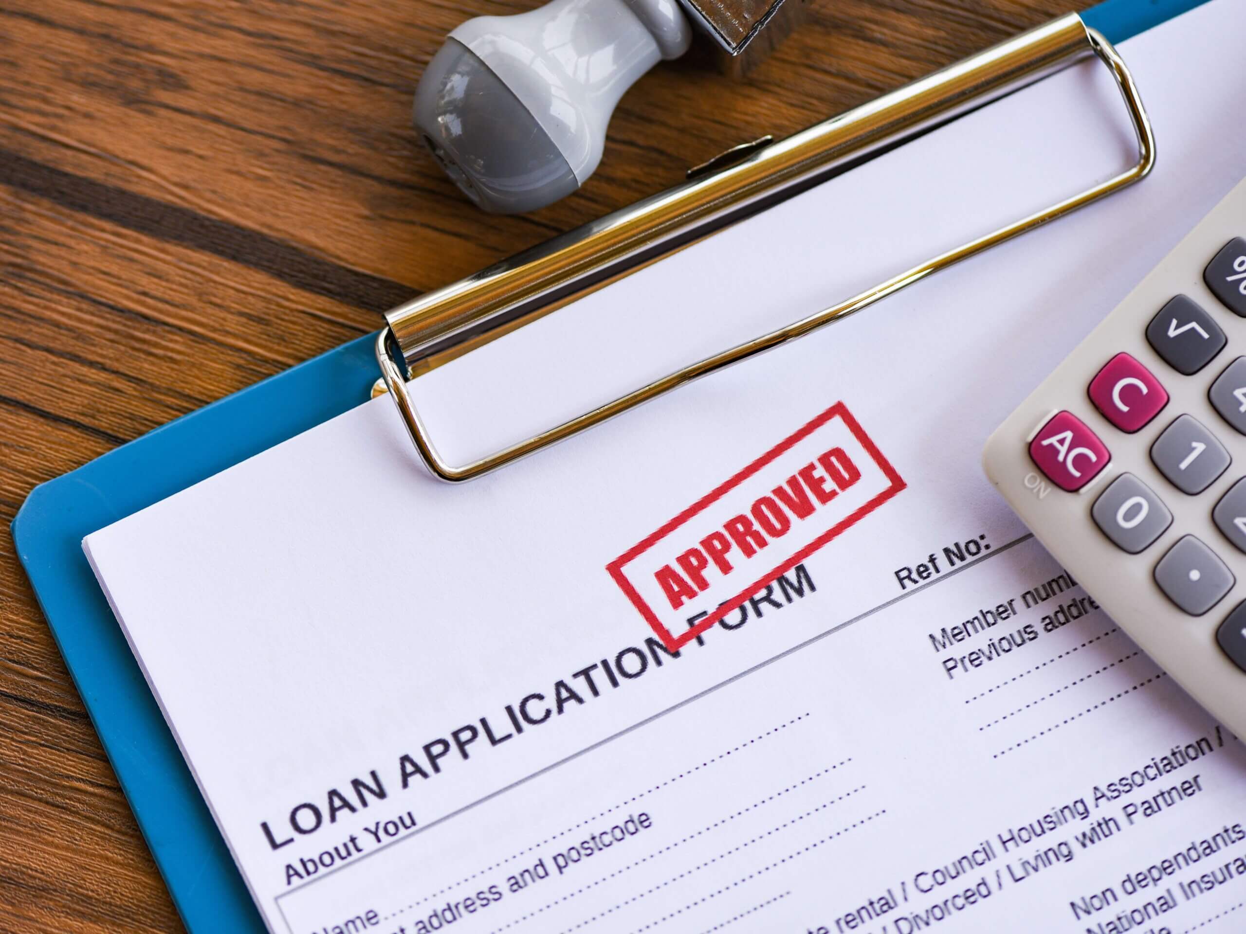 Approved loan application form