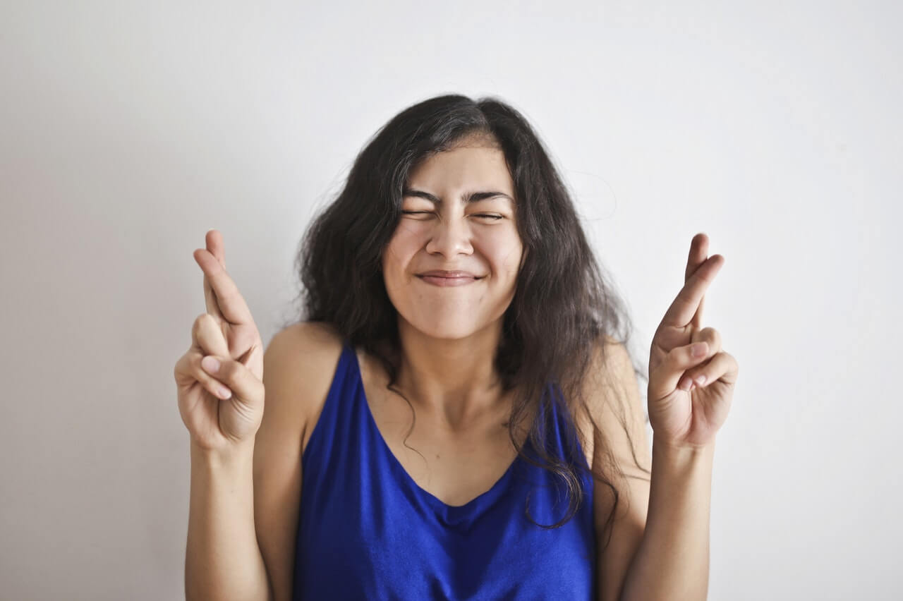 Woman hoping she's lucky