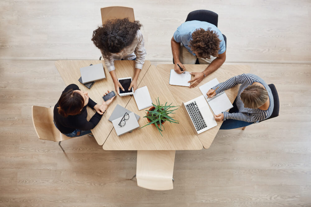 A group of businesspeople having a meeting