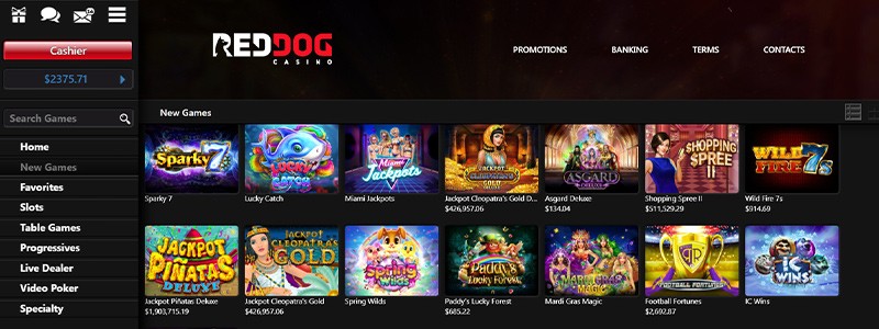 red dog online casino screenshot 