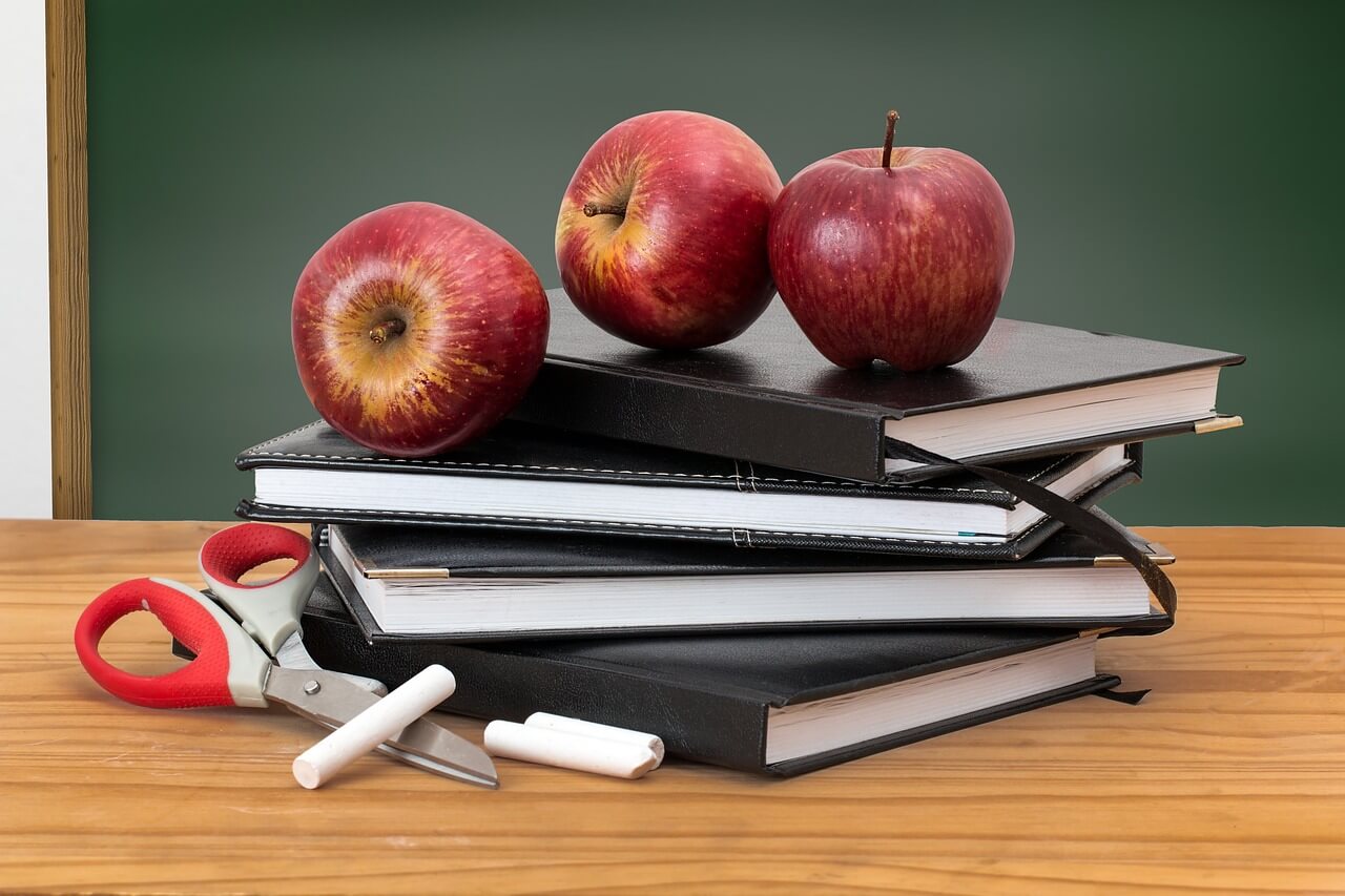 Books on a school desk