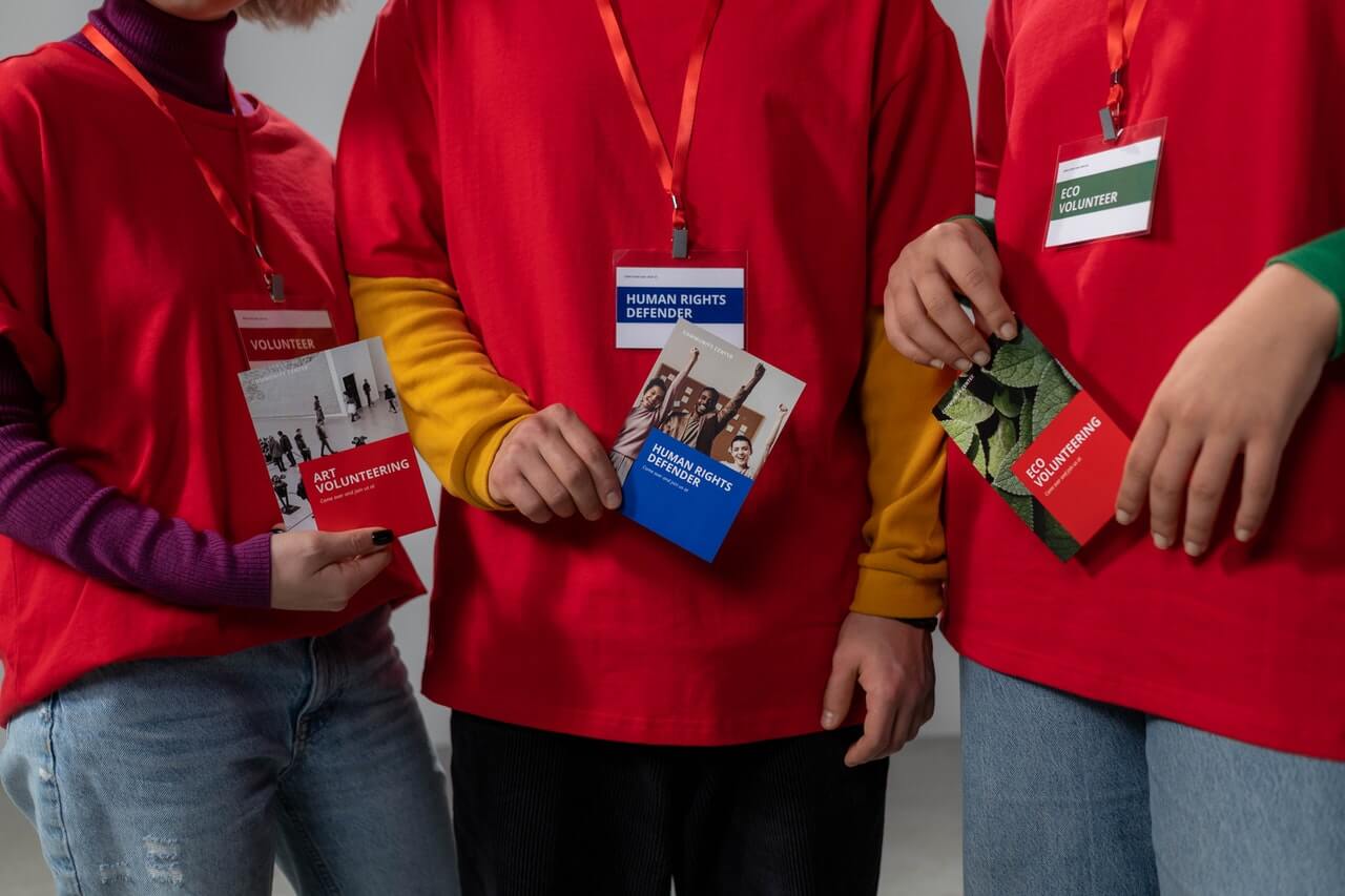 Group of volunteers standing together