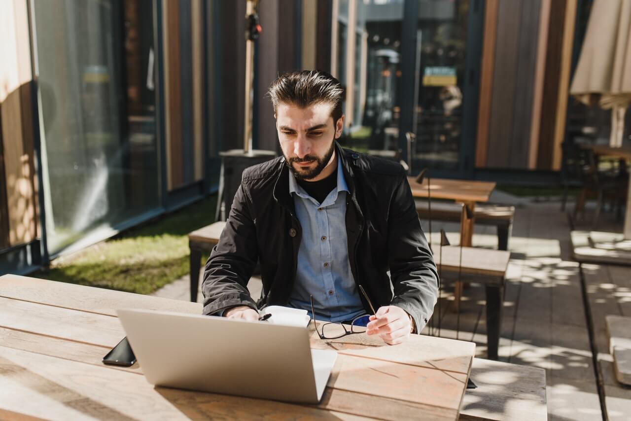 Young professional trying to register a business with registration services