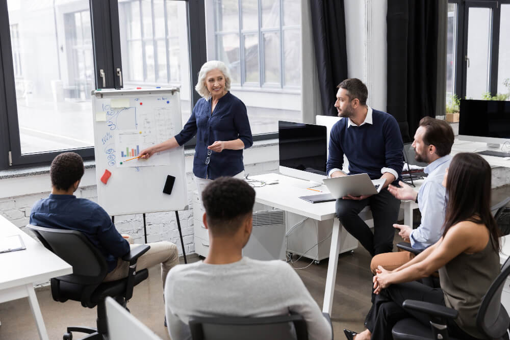 business colleagues in a board meeting