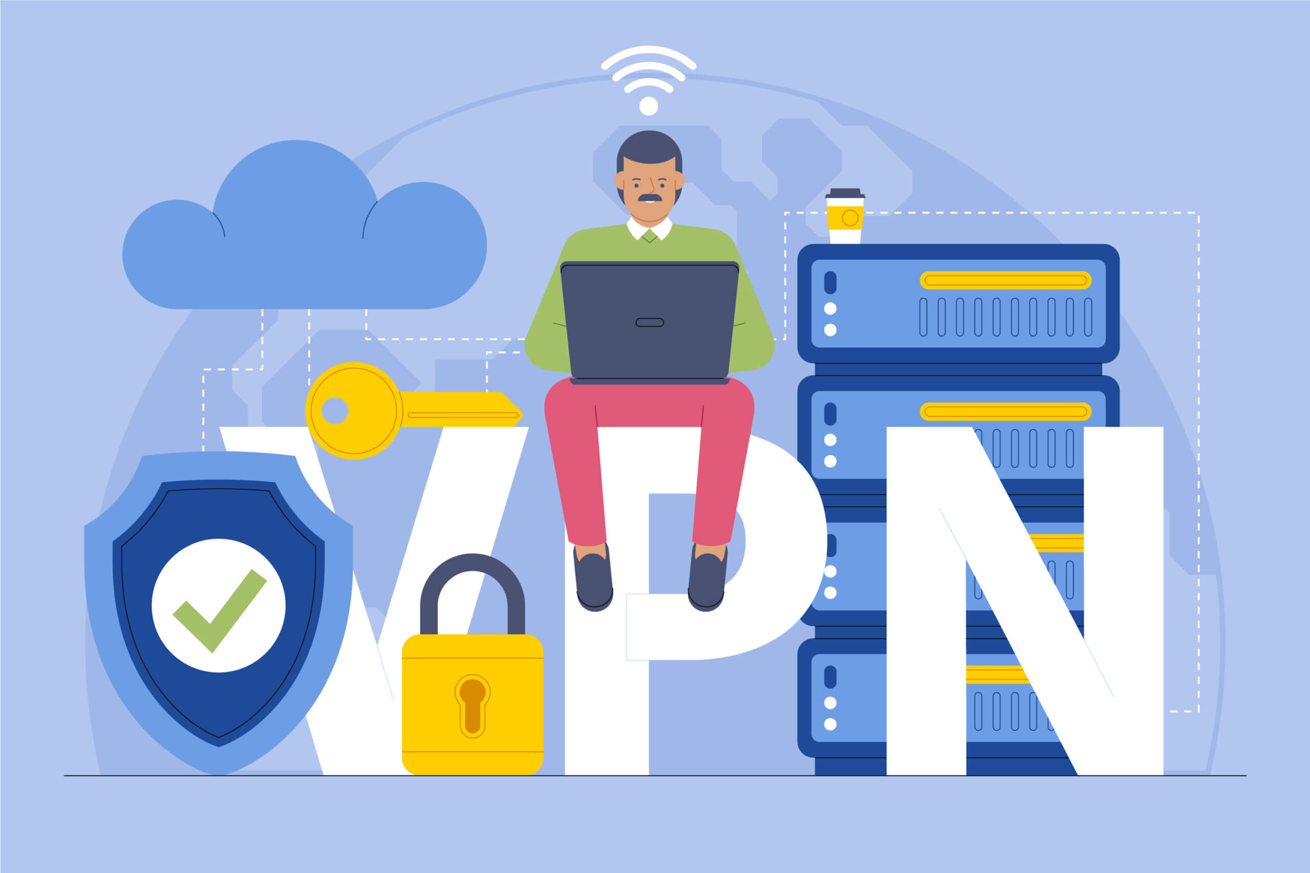 What a VPN is illustration concept