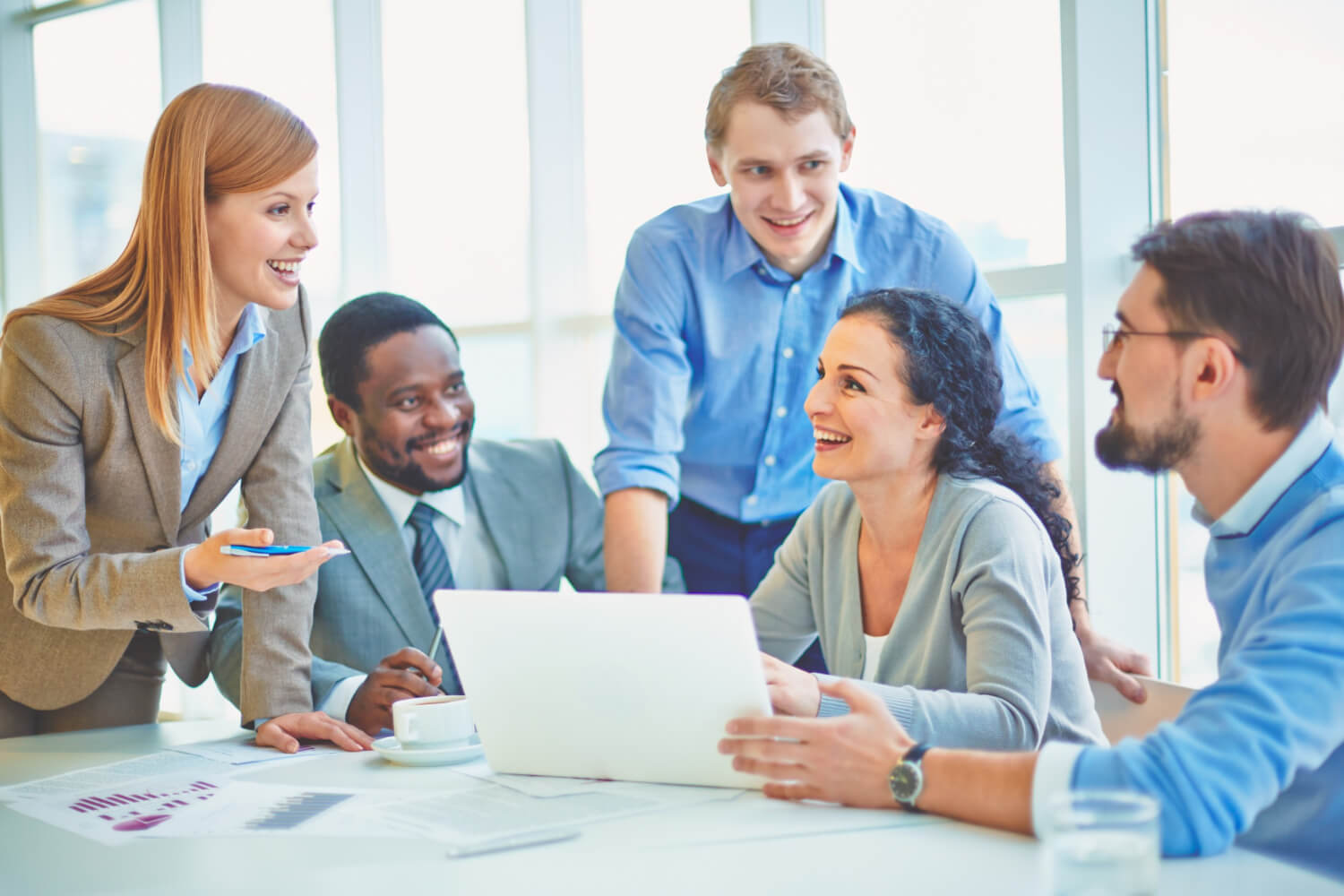 group of people in an interactive meeting