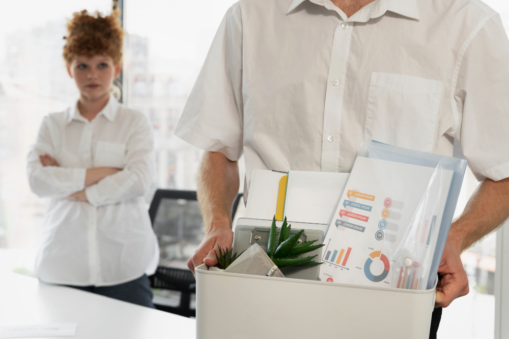 A-man-leaving-an-office-with-his-belongings-in-a-box