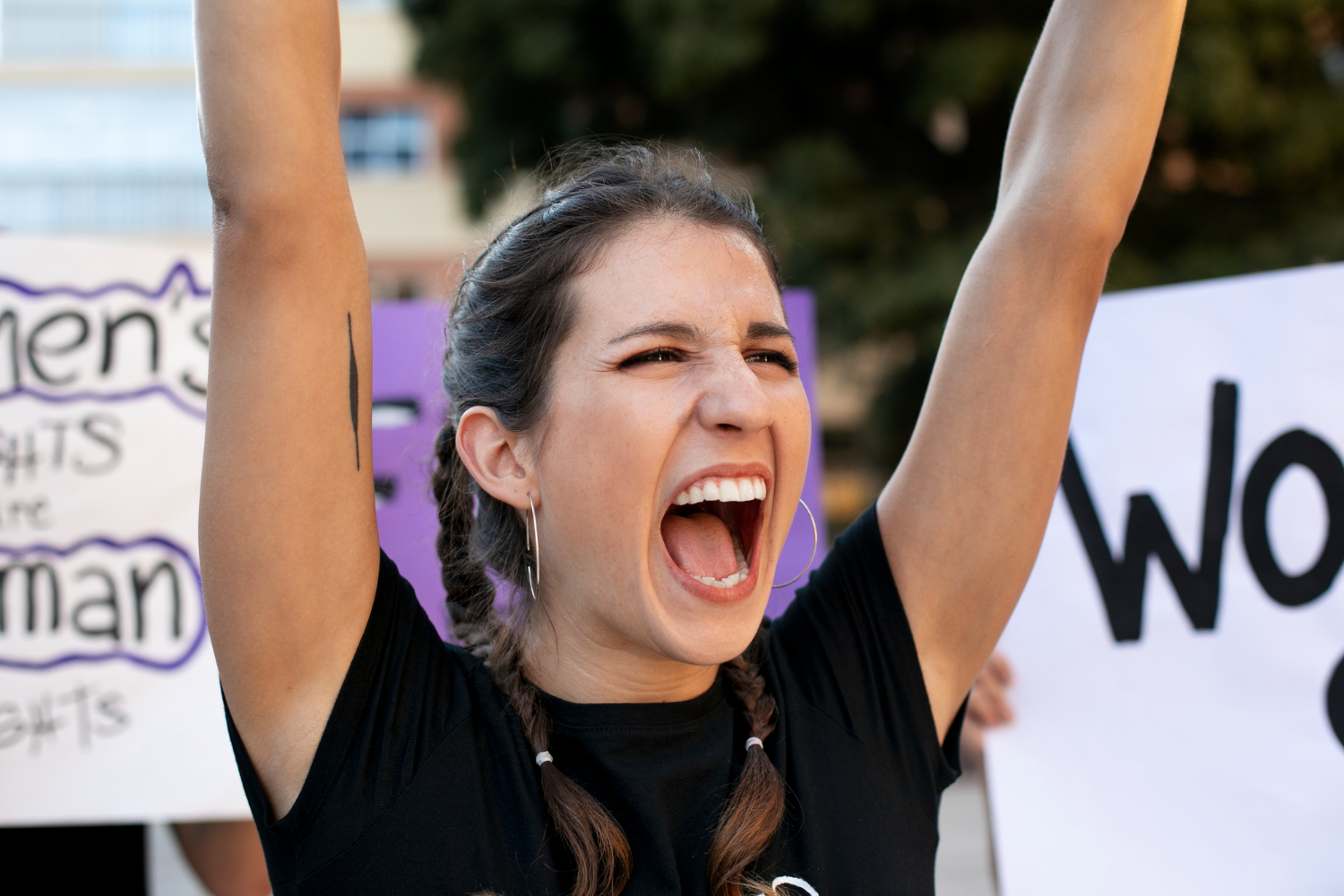 A-strong-willed-woman-voicing-out-her-opinion-in-a-protest