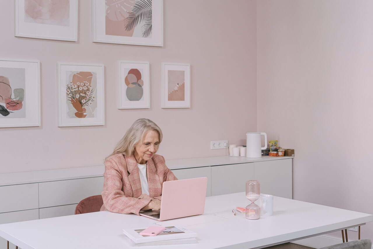 A-woman-browsing-the-internet-with-her-laptop