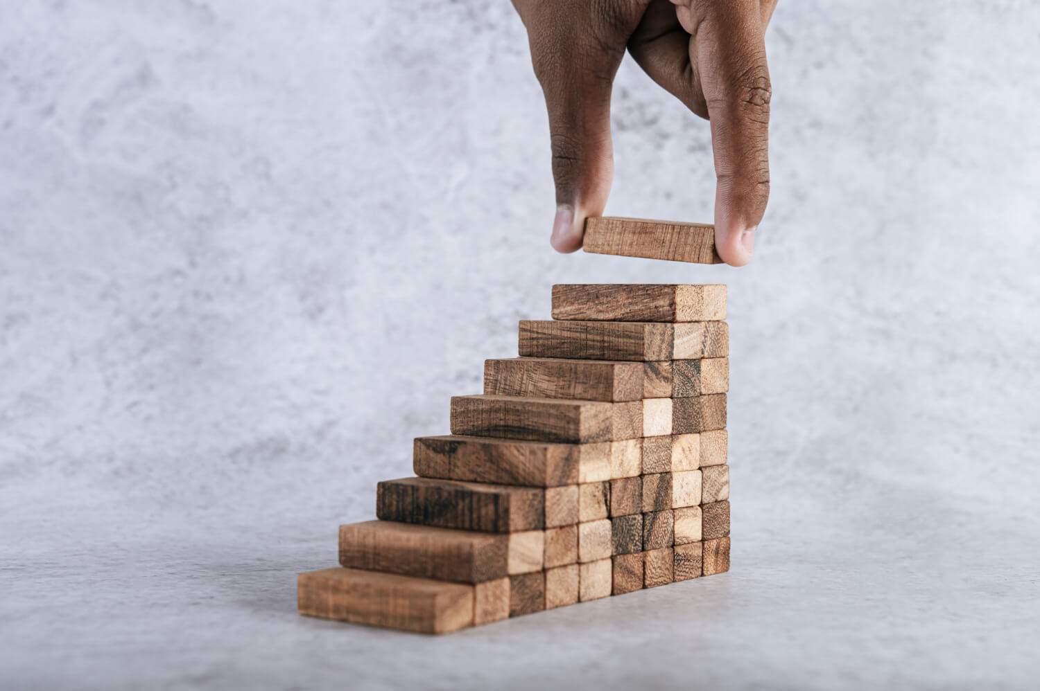 Stacking wooden blocks