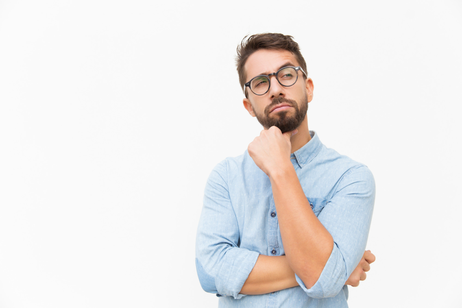 Unsure young man making decision