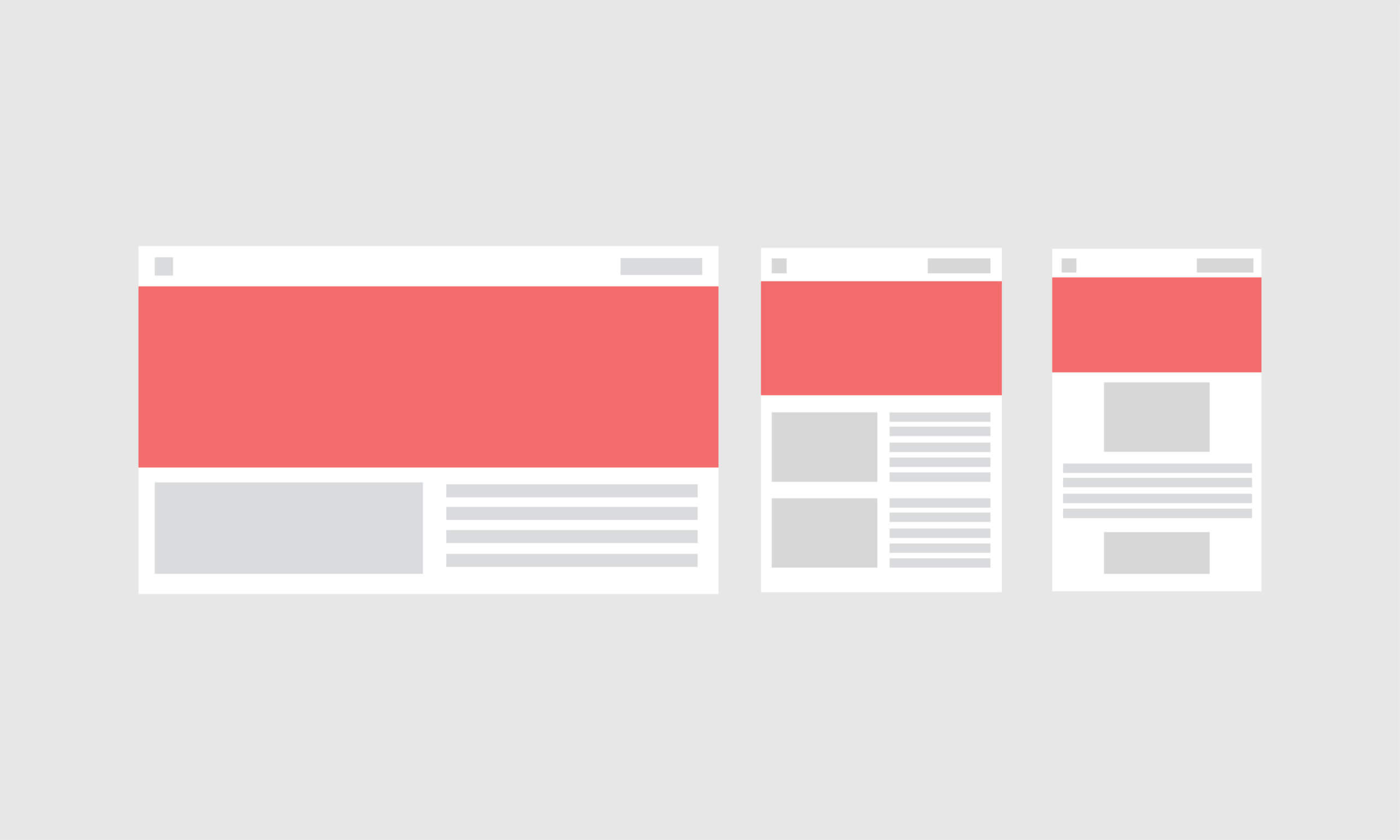 Wireframe layout of a website