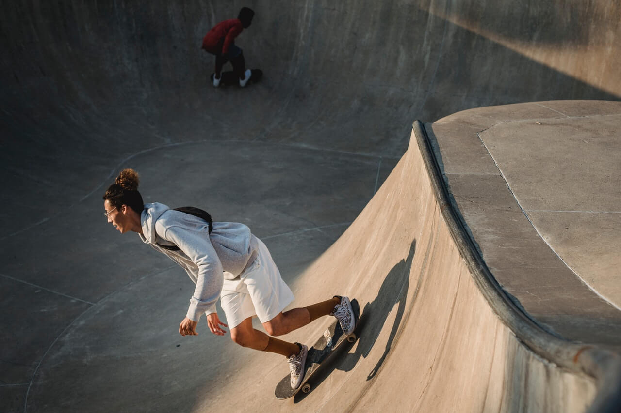 A-speed-skater-skating-on-a-hot-aftrnoon