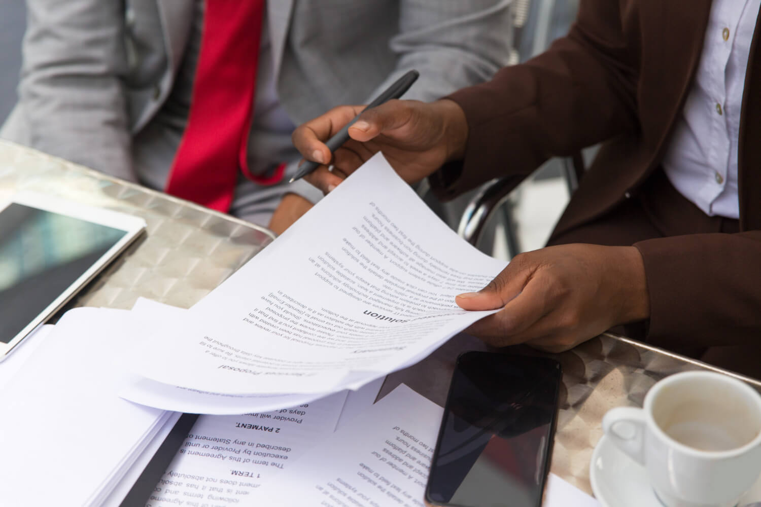 Business man documenting a business proposal