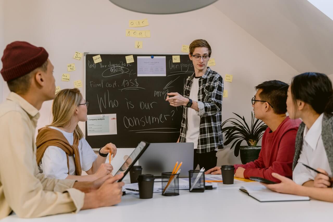 Man presenting in a meeting