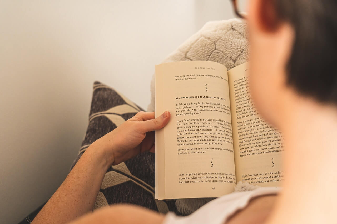 Person reading a book