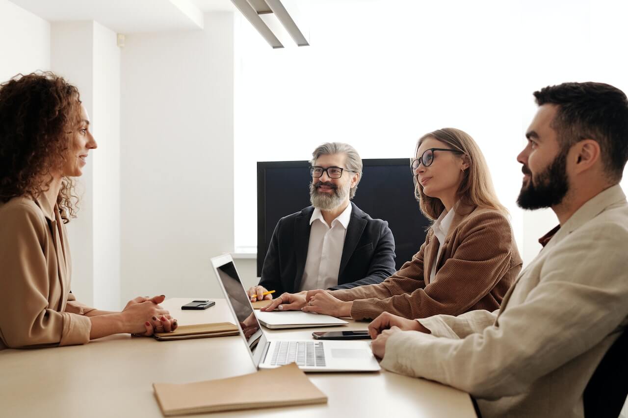 Co-workers having a meeting