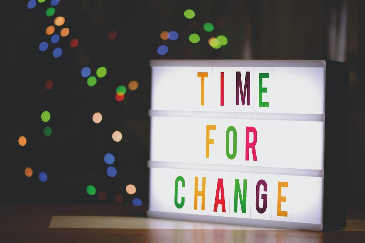 Time for change sign with led light