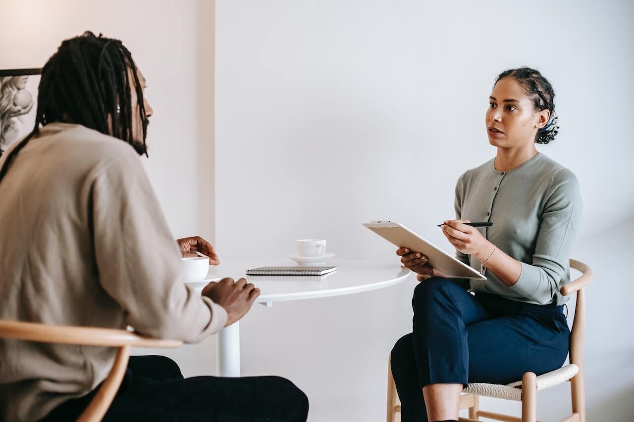 Two consultants having a meeting