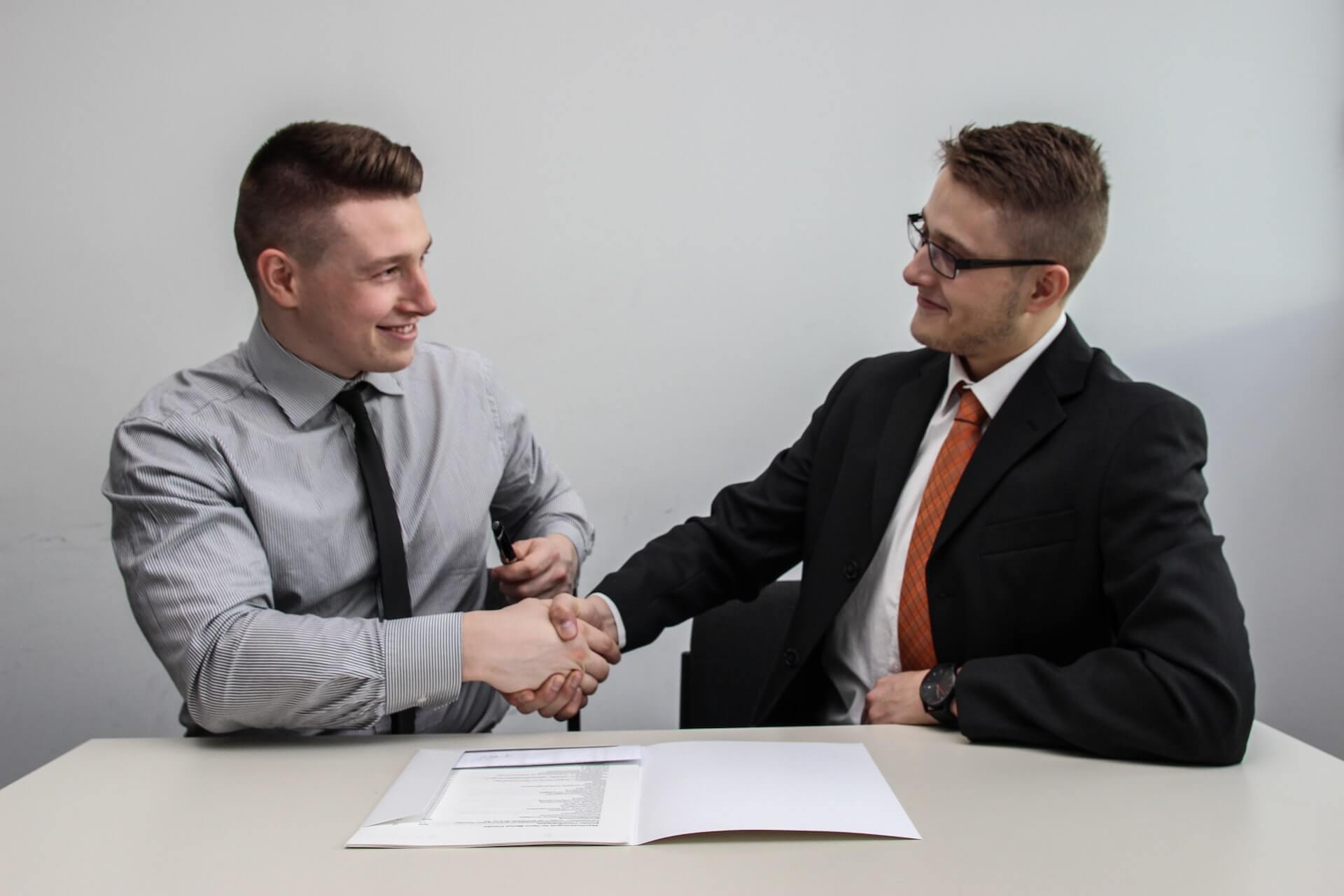 Two professionals having a handshake