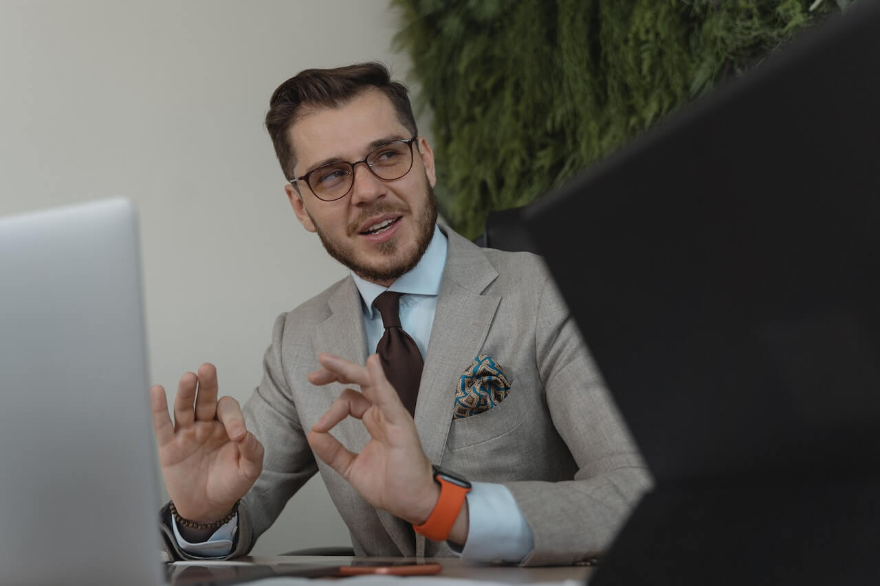 Professional Man in Gray Suit