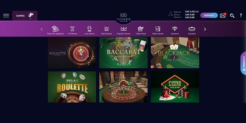 genesis casino bonus