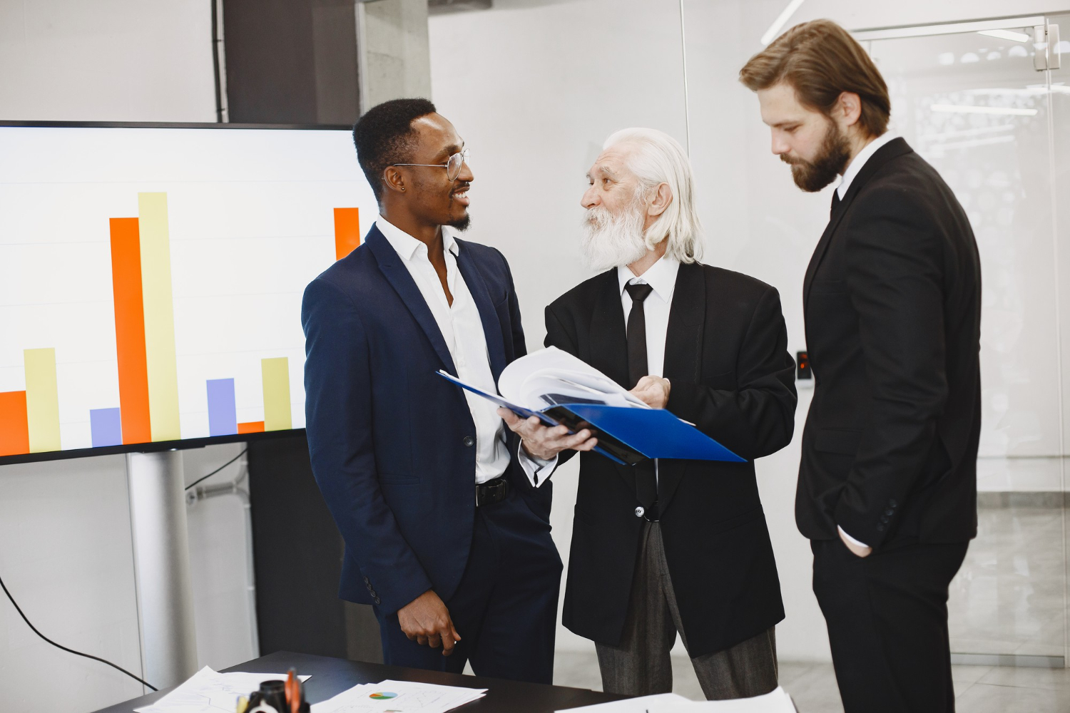 Businessmen discussing a business project