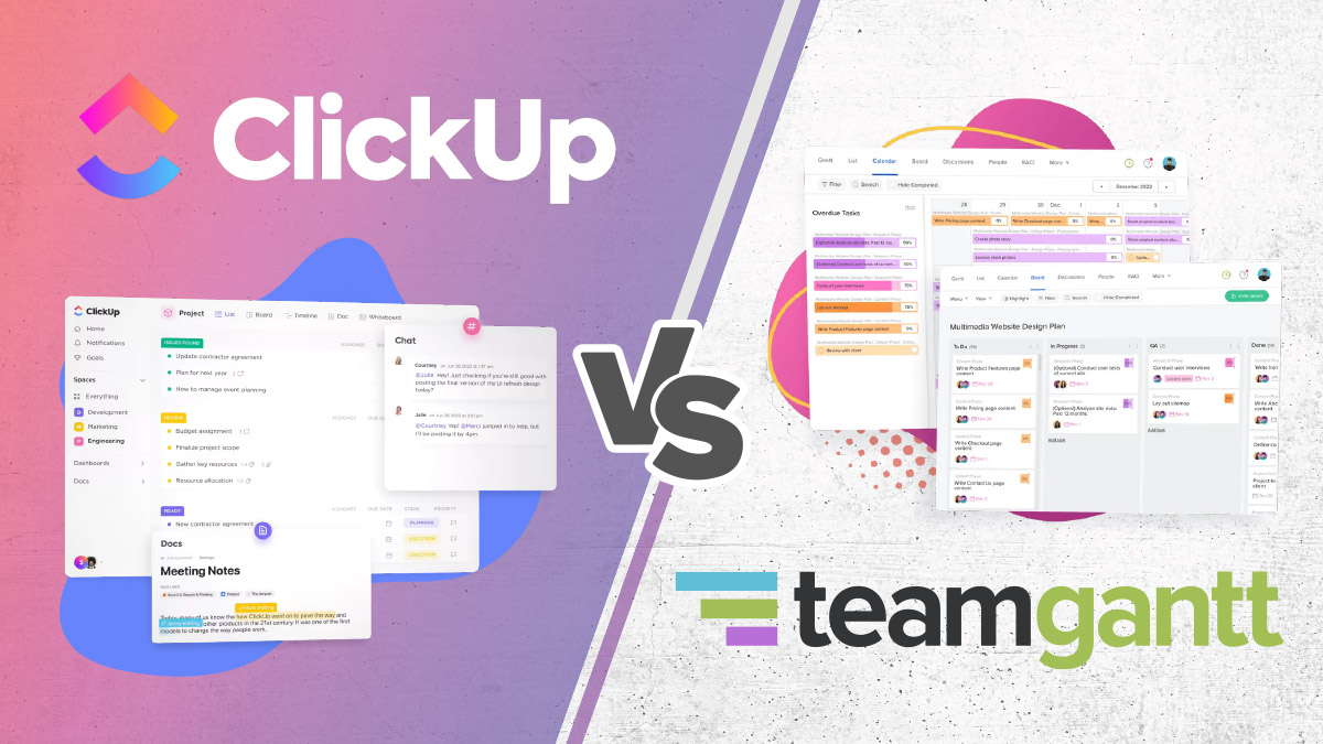 ClickUp vs TeamGantt PM Sofware: An In-Depth Comparison